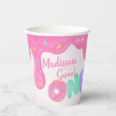 Sweet One Pink Frosting Girl's First Birthday Pappbecher (Vorderseite)