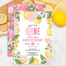Sweet One Pink Lemonade 1. Geburtstag Einladung