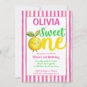 Sweet one pink lemonade Geburtstagsparty Einladung (Vorderseite)