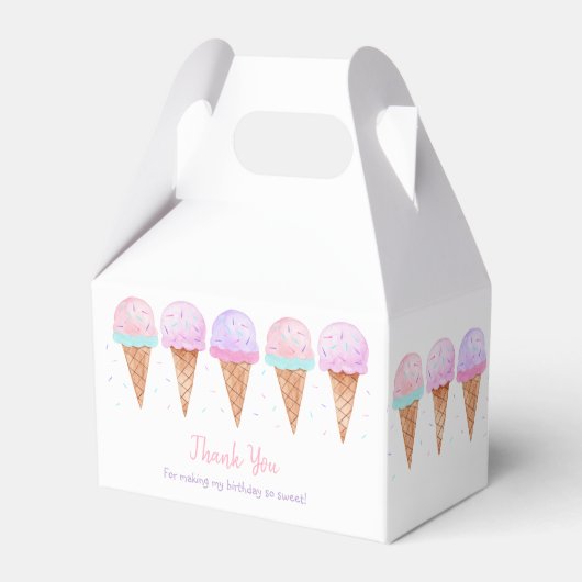 Sweet One Pink Pastel Ice Cream Geburtstag Geschenkschachtel (Vorderseite)