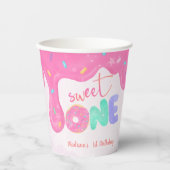 Sweet One Pink Zuckerguss Girl's First Birthday Pappbecher (Vorderseite)