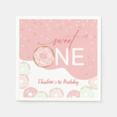 Sweet One Pink Zuckerguss Girl's First Birthday Serviette (Vorderseite)