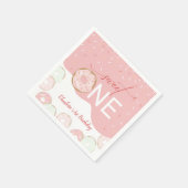Sweet One Pink Zuckerguss Girl's First Birthday Serviette (Ecke)