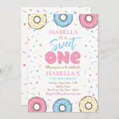 Sweet One Sprinkles Donut 1. Geburtstag Party Einladung (Vorne/Hinten)