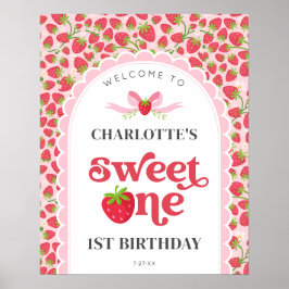 Sweet One Strawberry 1. Geburtstag 16x20 Willkomme Poster