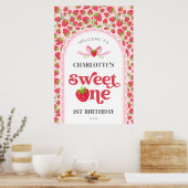 Sweet One Strawberry 1. Geburtstag 24x36 Willkomme Poster (Küche)