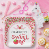 Sweet One Strawberry 1st Birthday 9" Square Pappteller (Party)