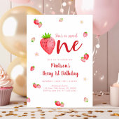 Sweet One Strawberry Berry Erster Geburtstag Einladung