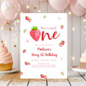 Sweet One Strawberry Berry Erster Geburtstag Einladung
