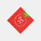 Sweet One Strawberry Birthday Paper Serviette (Ecke)