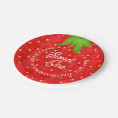 Sweet One Strawberry Birthday Pappteller (Schrägansicht)