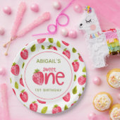 Sweet One Strawberry First Birthday Pappteller (Party)