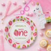 Sweet One Strawberry First Birthday Pappteller (Party)