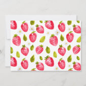 Sweet ONE Strawberry Foto zum ersten Geburtstag Einladung (Rückseite)