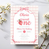 Sweet One Strawberry Girl 1. Geburtstag Einladung