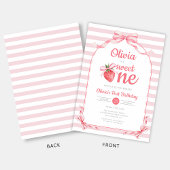 Sweet One Strawberry Girl 1st Birthday Einladung