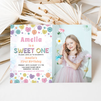 Sweet One Valentine 1. Geburtstag Foto Einladung