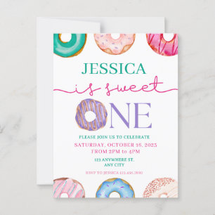 Sweet One Water Color macht 1. Geburtstag Postkarte