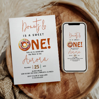 Sweet One Water color niedlich donuts 1. Geburtsta Einladung