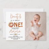  Sweet One watercolor donut 1st birthday Einladung (Vorderseite)
