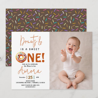  Sweet One watercolor donut 1st birthday Einladung