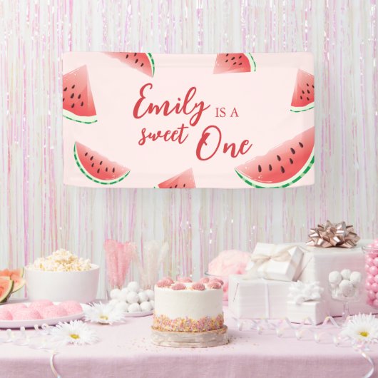 Sweet One Watermelon Birthday Banner (Party)