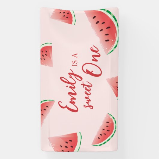 Sweet One Watermelon Birthday Banner (Vertikal)