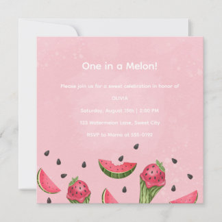 Sweet One Watermelon Ice Cream Summer Birthday Inv Einladung