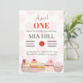 Sweet One Year Old Birthday Party Einladung (Stehend Vorderseite)