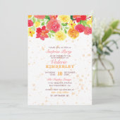 Sweet Orange Botanische Rose Frühlingsüberraschung Einladung (Stehend Vorderseite)