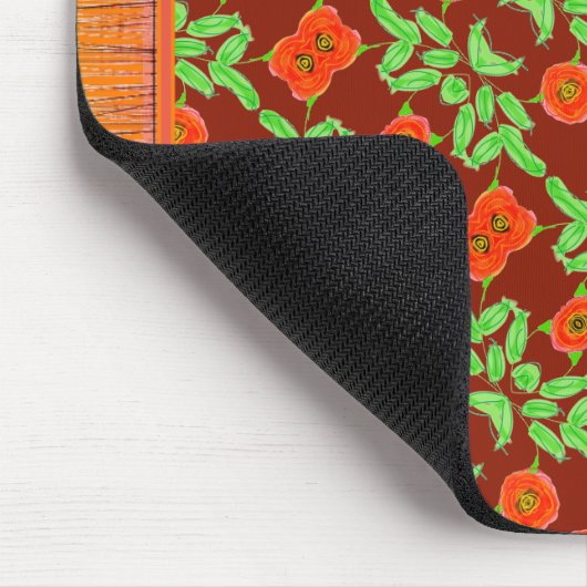 Sweet Orange Flower Mouse Rug Mousepad (Ecke)