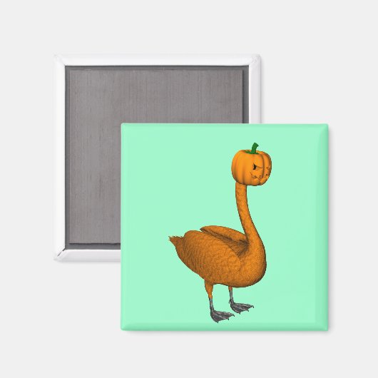 Sweet Orange Halloween Swan Magnet (Vorderseite/Rückseite)