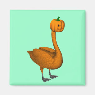 Sweet Orange Halloween Swan Magnet