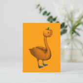 Sweet Orange Halloween Swan Postkarte (Stehend Vorderseite)