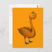 Sweet Orange Halloween Swan Postkarte (Vorne/Hinten)