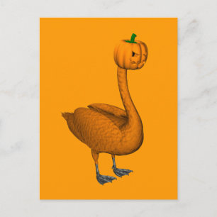 Sweet Orange Halloween Swan Postkarte