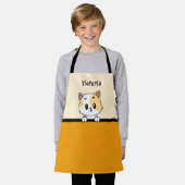 Sweet Orange Kitten mit Individuelle Name Kinder Schürze (Getragen)