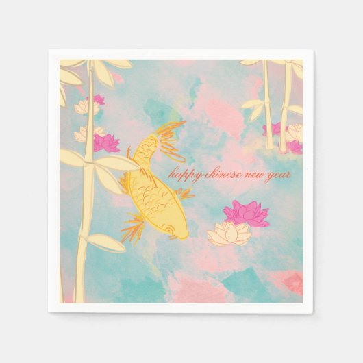 Sweet Orange Koi Serviette (Vorderseite)