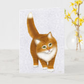 Sweet Orange Tabby Kitten Greeting Card Karte (Gelbe Blume)