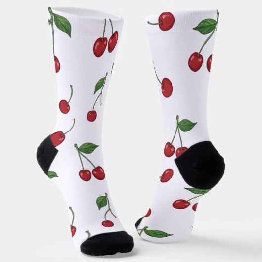 Sweet Orchard Cherry Pattern Socken (Gewinkelt)
