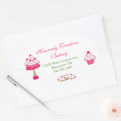 Sweet Oval Cupcake Bakery Stickers (Umschlag)