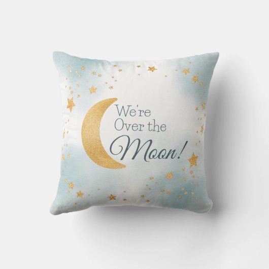 Sweet Over the Moon Blue Boy Baby Kinderzimmer Dek Kissen (Rückseite)