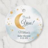 Sweet Over the Moon Danke, Baby Shower Geschenkanhänger (Vorderseite)