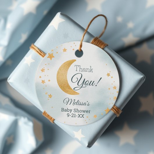 Sweet Over the Moon Danke, Baby Shower Geschenkanhänger
