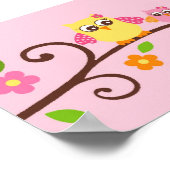 Sweet Owl Baby Girl Babydusche Banner Zeichen Poster (Ecke)