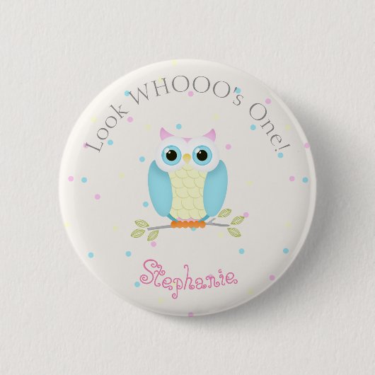 Sweet Owl Birthday Button (Vorderseite)