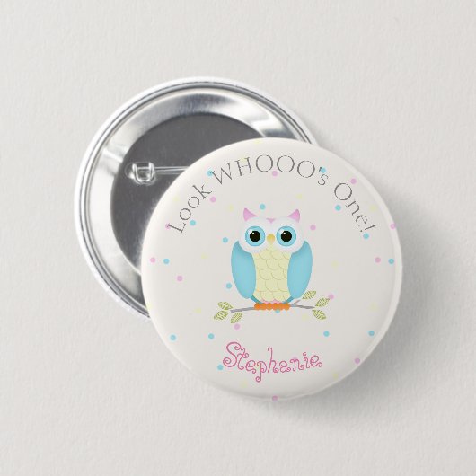 Sweet Owl Birthday Button (Vorne & Hinten)