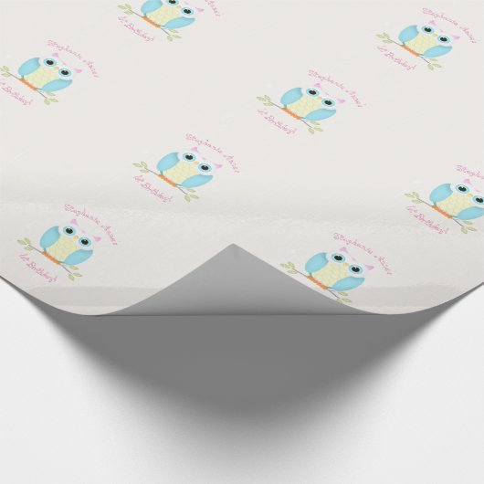 Sweet Owl Birthday Geschenkpapier (Ecke)