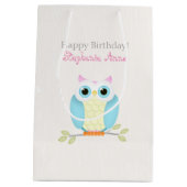Sweet Owl Birthday Mittlere Geschenktüte (Rückseite)