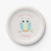 Sweet Owl Birthday Pappteller (Vorderseite)